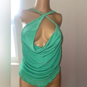 Elegant Green Cross-Back Dress